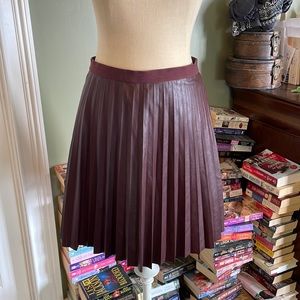 Jcrew leather pleated skirt